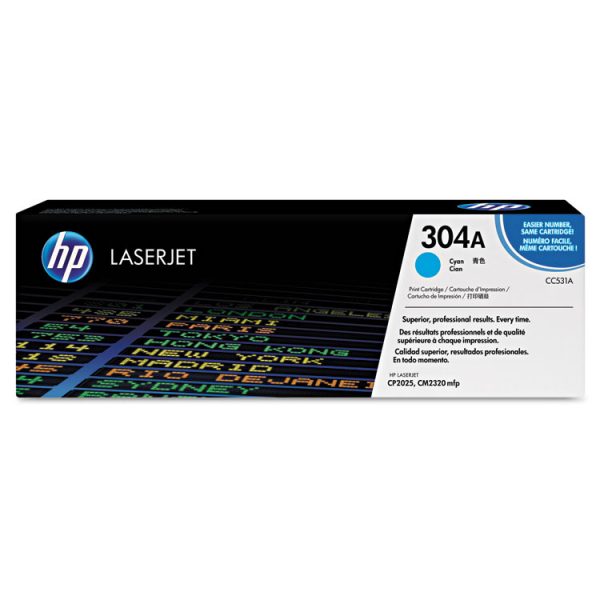 HP 304a, (cc531a) Cyan Original Laserjet Toner Cartridge