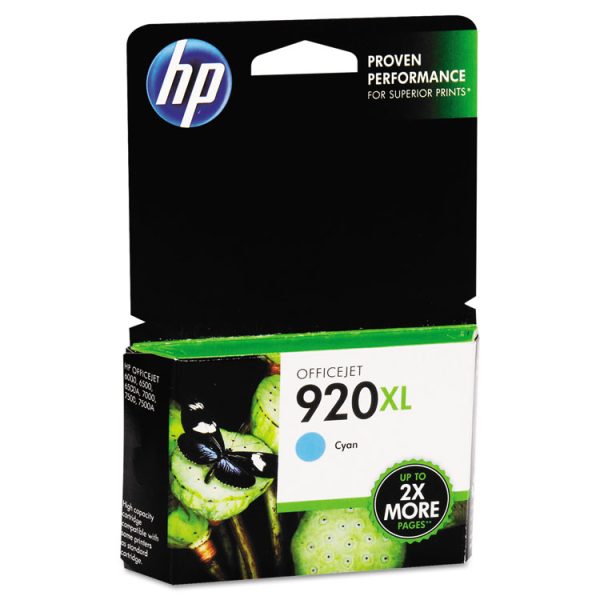 HP 920xl, (cd972an) High-Yield Cyan Original Ink Cartridge