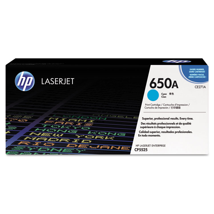 HP 650a, (ce271a) Cyan Original Laserjet Toner Cartridge