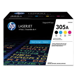 HP 305a, (ce305a-Q) 4-Pack Black/cyan/magenta/yellow Original Laserjet Toner Cartridges