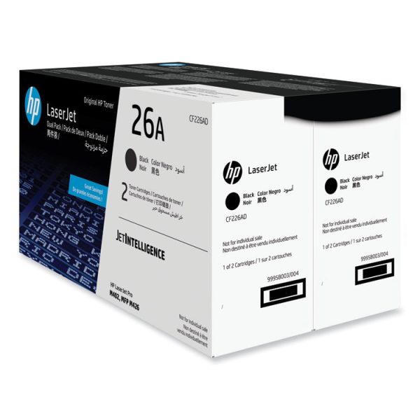 HP 26A, (CF226A) 2-Pack Black Original LaserJet Toner Cartridge - Image 4