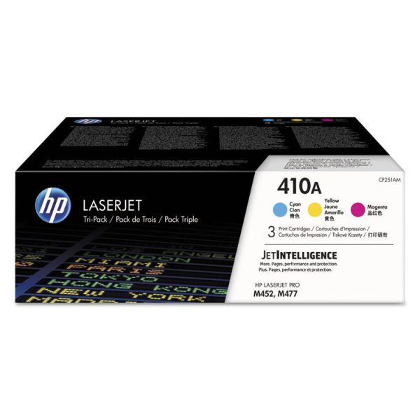 HP 410a, (cf251a-M) 3-Pack Cyan/magenta/yellow Original Laserjet Toner Cartridges