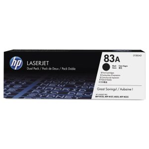 HP 83a, (cf283a-D) 2-Pack Black Original Laserjet Toner Cartridges