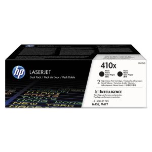 HP 410x, (cf410x-D) 2-Pack High-Yield Black Original Laserjet Toner Cartridges