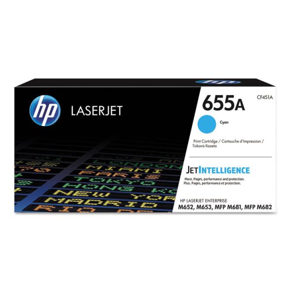 HP 655a, (cf451a) Cyan Original Laserjet Toner Cartridge