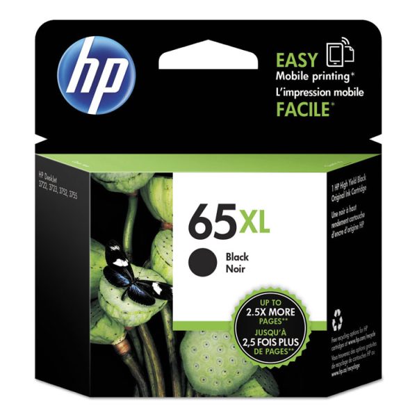 HP 65xl, (n9k04an) High-Yield Black Original Ink Cartridge