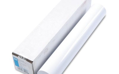 Designjet Large Format Paper For Inkjet Prints, 7 Mil, 24″ X 100 Ft, Gloss White
