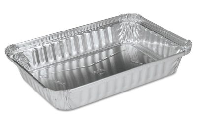 Aluminum Oblong Pan, Shallow, 1.5-lb Capacity, 6 x 8.59 x 1.25, Silver, 500/Carton