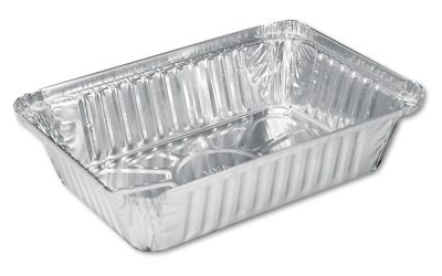 Aluminum Oblong Pan, 2.25 lb Capacity, 5.94 x 8.44 x 1.81, Silver, 500/Carton