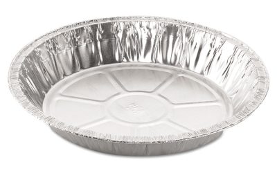 Round Aluminum Containers, 32 oz, 9.03″ Diameter x 1.25″h, Silver, 500/Carton