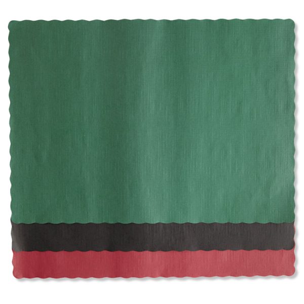 Solid Color Scalloped Edge Placemats, 9.5 X 13.5, Hunter Green, 1,000/carton - Image 3