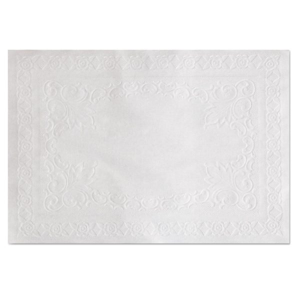 Classic Embossed Straight Edge Placemats, 10 X 14, White, 1,000/carton - Image 3