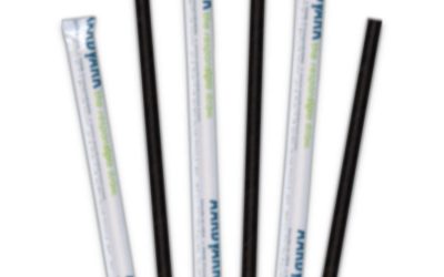 Aardvark Paper Straws, 5.75″, Black, 3,200/carton