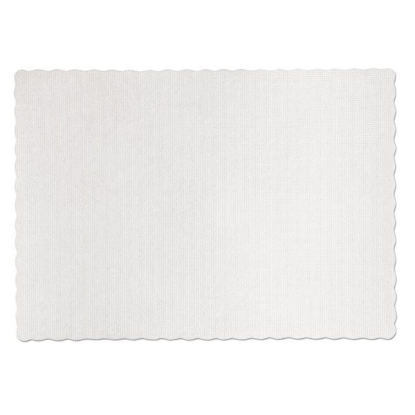 Knurl Embossed Scalloped Edge Placemats, 9.5 X 13.5, White, 1,000/carton - Image 3
