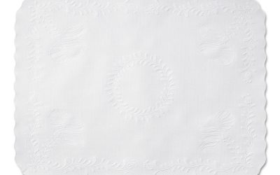 Scalloped Edge Traymat, Bond Paper, White, 16.63 X 12.75, 1,000/carton