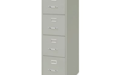 Vertical Letter File Cabinet, 4 Letter-Size File Drawers, Light Gray, 15 x 26.5 x 52