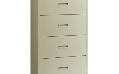 Lateral File Cabinet, 4 Letter/Legal/A4-Size File Drawers, Putty, 30 x 18.62 x 52.5