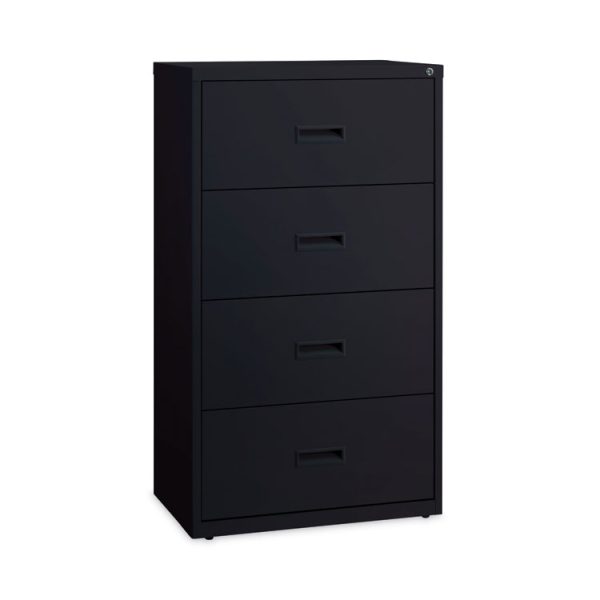 Lateral File Cabinet, 4 Letter/Legal/A4-Size File Drawers, Black, 30 x 18.62 x 52.5