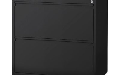 Lateral File Cabinet, 2 Letter/Legal/A4-Size File Drawers, Black, 30 x 18.62 x 28
