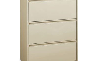 Lateral File Cabinet, 3 Letter/Legal/A4-Size File Drawers, Putty, 30 x 18.62 x 40.25