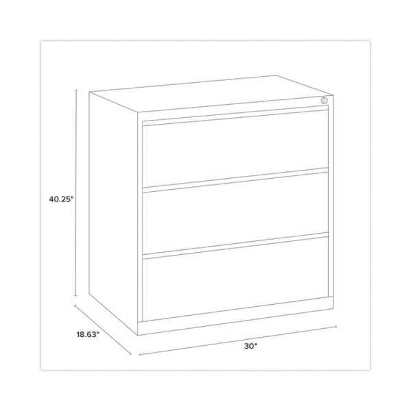 Lateral File Cabinet, 3 Letter/Legal/A4-Size File Drawers, Putty, 30 x 18.62 x 40.25 - Image 3