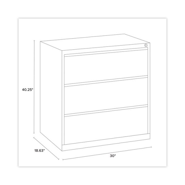 Lateral File Cabinet, 3 Letter/Legal/A4-Size File Drawers, Black, 30 x 18.62 x 40.25 - Image 3