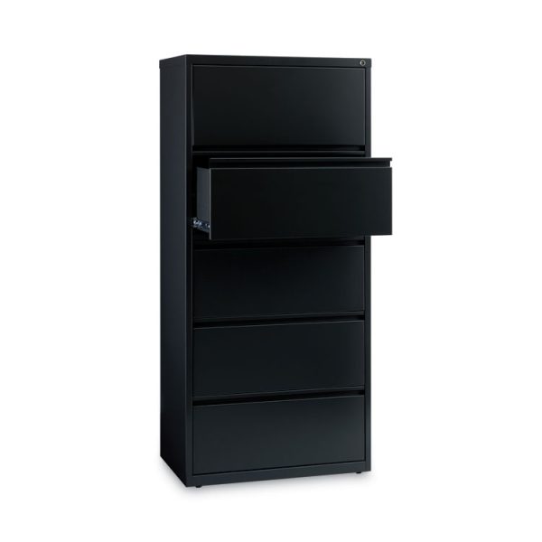 Lateral File Cabinet, 5 Letter/Legal/A4-Size File Drawers, Black, 30 x 18.62 x 67.62 - Image 3