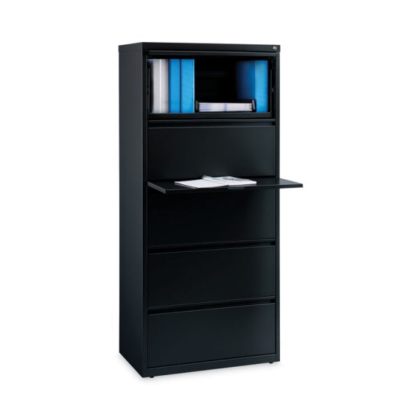 Lateral File Cabinet, 5 Letter/Legal/A4-Size File Drawers, Black, 30 x 18.62 x 67.62 - Image 4