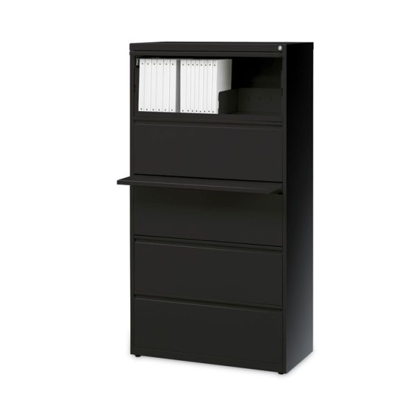Lateral File Cabinet, 5 Letter/Legal/A4-Size File Drawers, Black, 30 x 18.62 x 67.62 - Image 2