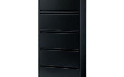 Lateral File Cabinet, 5 Letter/Legal/A4-Size File Drawers, Black, 30 x 18.62 x 67.62