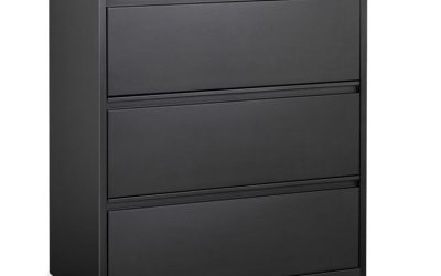 Lateral File Cabinet, 3 Letter/Legal/A4-Size File Drawers, Black, 36 x 18.62 x 40.25