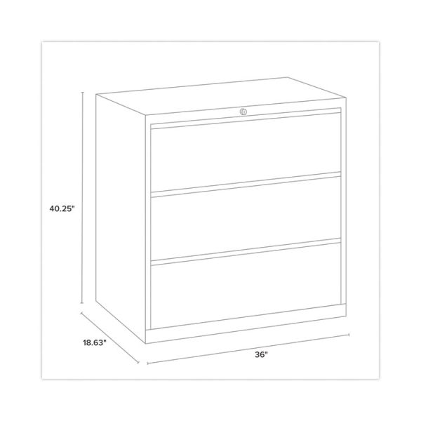 Lateral File Cabinet, 3 Letter/Legal/A4-Size File Drawers, Black, 36 x 18.62 x 40.25 - Image 3