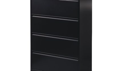 Lateral File Cabinet, 4 Letter/Legal/A4-Size File Drawers, Black, 36 x 18.62 x 52.5