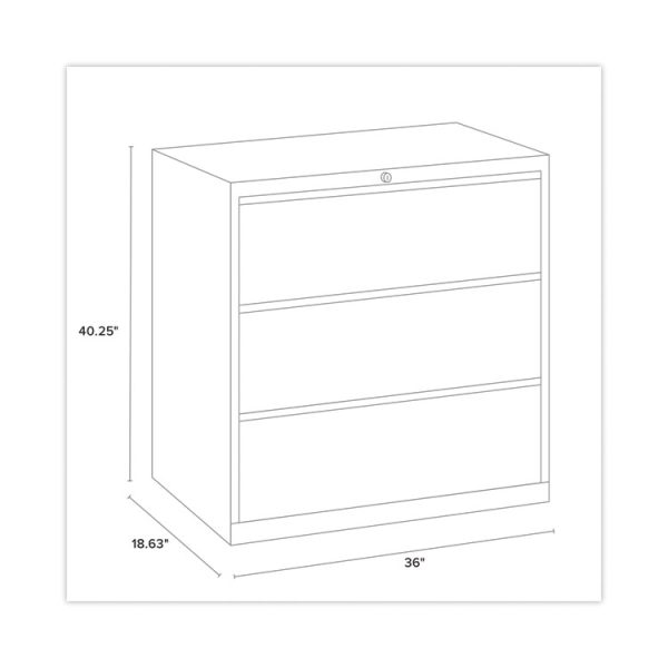 Lateral File Cabinet, 3 Letter/Legal/A4-Size File Drawers, Charcoal, 36 x 18.62 x 40.25 - Image 4