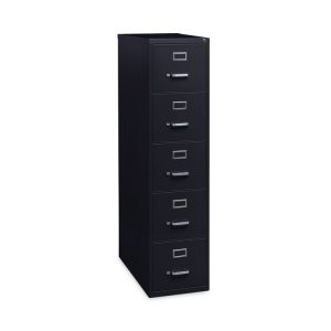 Vertical Letter File Cabinet, 5 Letter-Size File Drawers, Black, 15 x 26.5 x 61.37