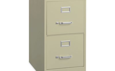 Vertical Letter File Cabinet, 2 Letter-Size File Drawers, Putty, 15 x 22 x 28.37