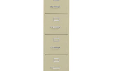 Vertical Letter File Cabinet, 4 Letter-Size File Drawers, Putty, 15 x 22 x 52