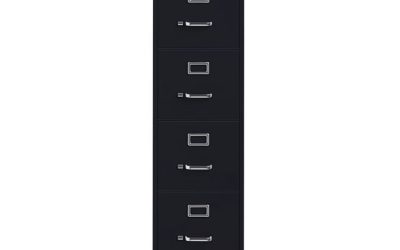 Vertical Letter File Cabinet, 4 Letter-Size File Drawers, Black, 15 x 22 x 52