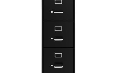 Vertical Letter File Cabinet, 3 Letter-Size File Drawers, Black, 15 x 22 x 40.19