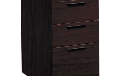 10500 Series Mobile Pedestal File, Left Or Right, 3-Drawers: Box/box/file, Legal/letter, Mahogany, 15.75″ X 22.75″ X 28″