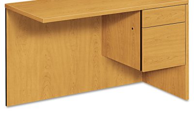 10500 Series L Workstation Return, 3/4 Height Right Ped, 48w x 24d x 29.5h, Harvest