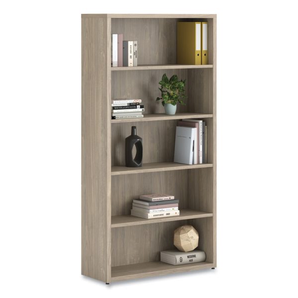 10500 Series Laminate Bookcase, Five Shelves, 36" x 13" x 71", Kingswood Walnut - Image 3