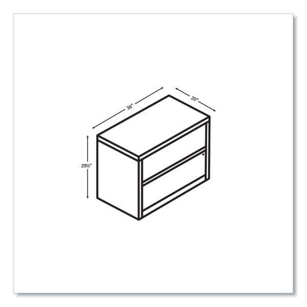 10500 Series Lateral File, 2 Legal/Letter-Size File Drawers, Kingswood Walnut, 36" x 20" x 29.5" - Image 3