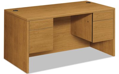 10500 Series Double 3/4-Height Pedestal Desk, Left and Right: Box/File, 60″ x 30″ x 29.5″, Harvest