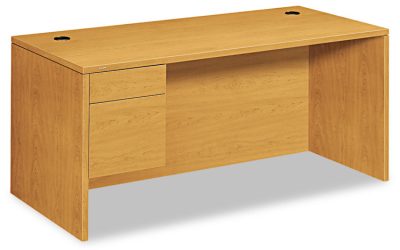 10500 Series “l” Workstation Single Pedestal Desk, 66″ X 30″ X 29.5″, Harvest