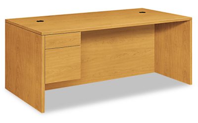 10500 Series “l” Workstation Single Pedestal Desk With 3/4 Height Pedestal, 72″ X 36″ X 29.5″, Harvest