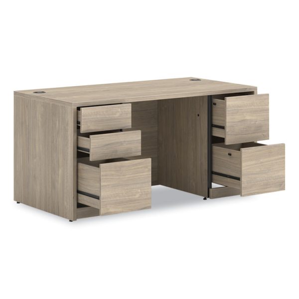 10500 Series Double Pedestal Desk with Full Pedestals, 60" x 30" x 29.5", Kingswood Walnut - Image 2