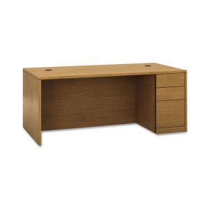 10500 Series "l" Workstation Right Pedestal Desk With Full-Height Pedestal, 72" X 36" X 29.5", Harvest