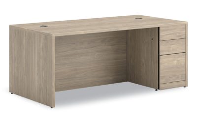 10500 Series Single Full-Height Pedestal Desk, Right: Box/Box/File, 72″ x 36″ x 29.5″, Kingswood Walnut