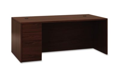 10500 Series “l” Workstation Left Pedestal Desk With Full-Height Pedestal, 72″ X 36″ X 29.5″, Mahogany